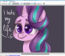 Size: 800x691 | Tagged: safe, artist:whale, screencap, starlight glimmer, pony, paint tool sai, solo, speech bubble