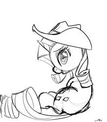 Size: 786x900 | Tagged: safe, artist:nasse, rarity, pony, unicorn, cowboy hat, hat, sketch, solo