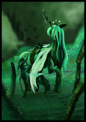 Size: 2480x3508 | Tagged: dead source, safe, artist:ssamiki, queen chrysalis, changeling, changeling queen, crying, mommy chrissy