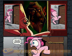 Size: 900x700 | Tagged: safe, idw, pinkie pie, surprise, earth pony, pony, andross, exploitable meme, meme, nintendo, nintendo 64, obligatory pony, star fox, star fox 64, surprise door