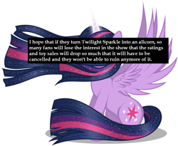 Size: 865x708 | Tagged: safe, derpibooru import, twilight sparkle, twilight sparkle (alicorn), alicorn, alicorn drama, background pony strikes again, bp is a goose, pony confession, text