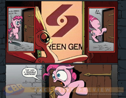 Size: 900x700 | Tagged: safe, pinkie pie, earth pony, pony, closing logo, exploitable meme, logo, meme, obligatory pony, screen gems, surprise door, vanity plate