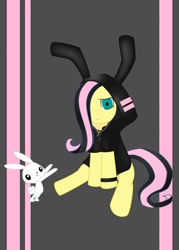 Size: 900x1260 | Tagged: safe, angel bunny, fluttershy, pegasus, pony, emoshy, female, mare, pink mane, yellow coat