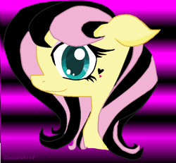 Size: 725x669 | Tagged: safe, artist:daisy-dictator, fluttershy, pegasus, pony, emoshy, female, mare, pink mane, yellow coat