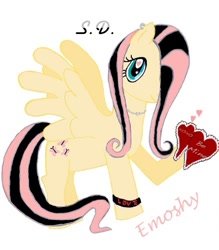 Size: 437x500 | Tagged: safe, artist:brony-327, fluttershy, pegasus, pony, emoshy, female, mare, pink mane, yellow coat