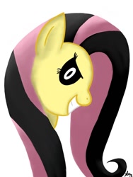 Size: 600x800 | Tagged: safe, artist:coffeblack, fluttershy, pegasus, pony, emoshy, evil, female, mare