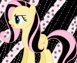 Size: 900x733 | Tagged: safe, artist:ponita120, fluttershy, pegasus, pony, abstract background, emoshy, female, mare, open mouth, solo