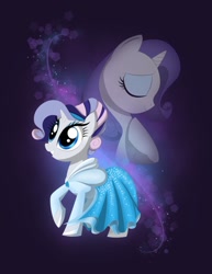 Size: 786x1017 | Tagged: dead source, safe, artist:haylizbeth, rarity, pony, unicorn, cinderella, clothes, dress, solo