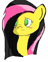 Size: 787x1016 | Tagged: safe, fluttershy, pegasus, pony, emoshy, female, mare, solo, watermark