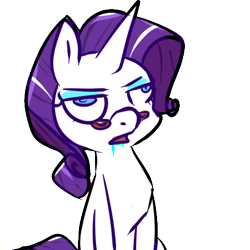 Size: 450x450 | Tagged: artist needed, safe, rarity, pony, unicorn, derp, drool, glasses