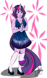 Size: 750x1236 | Tagged: safe, artist:ladyfitz, derpibooru import, twilight sparkle, anthro, plantigrade anthro, female, human facial structure, solo