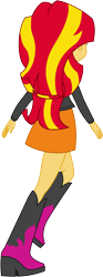 Size: 5000x13385 | Tagged: safe, artist:nano23823, sunset shimmer, equestria girls, .svg available, absurd resolution, back, boots, clothes, leather jacket, leaving, raised leg, rear view, simple background, skirt, solo, transparent background, vector, walking