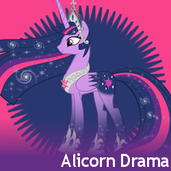 Size: 250x250 | Tagged: safe, derpibooru import, twilight sparkle, twilight sparkle (alicorn), alicorn, pony, alicorn drama, ethereal mane, female, galaxy mane, hoof shoes, mare, spoilered image joke, ultimate twilight