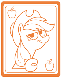 Size: 4140x5200 | Tagged: safe, artist:dipi11, applejack, earth pony, pony, absurd resolution, applejohn, card, simple background, solo, transparent background, vector