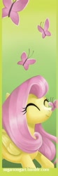Size: 200x600 | Tagged: safe, artist:sugarsongart, fluttershy, butterfly, pegasus, pony, bookmark, solo