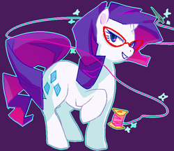 Size: 640x555 | Tagged: safe, artist:skullcaps, rarity, pony, unicorn, glasses, needle, thread