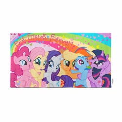 Size: 1200x1200 | Tagged: safe, derpibooru import, applejack, fluttershy, pinkie pie, rainbow dash, rarity, twilight sparkle, twilight sparkle (alicorn), alicorn, earth pony, pegasus, pony, unicorn, best friends forever, cute, hug, mane six, merchandise, towel, weapons-grade cute