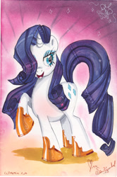 Size: 1809x2718 | Tagged: safe, artist:callmemina, rarity, pony, unicorn, boots, female, horn, mare, white coat