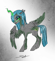 Size: 1356x1517 | Tagged: safe, artist:opalacorn, queen chrysalis, changeling, changeling queen, pegasus, pony, disguise, disguised changeling, glasses