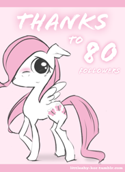 Size: 1280x1745 | Tagged: safe, fluttershy, pegasus, pony, littleshy, looking at you, pink background, simple background