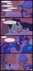 Size: 594x1280 | Tagged: safe, artist:mixermike622, derpibooru import, twilight sparkle, human, pony, unicorn, comic, crossover, dan, dan vs, dan vs fim