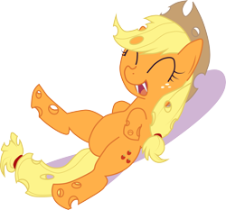 Size: 2786x2591 | Tagged: safe, applejack, changeling, earth pony, pony, changelingified, laughing, orange changeling, simple background, transparent background, vector