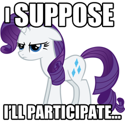 Size: 512x512 | Tagged: safe, rarity, pony, unicorn, caption, female, horn, image macro, mare, white coat