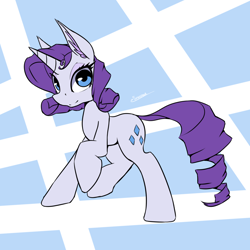 Size: 1500x1500 | Tagged: safe, artist:eshredder, rarity, pony, unicorn, female, horn, mare, solo, white coat