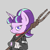 Size: 1500x1500 | Tagged: safe, artist:pandramodo, derpibooru exclusive, starlight glimmer, pony, unicorn, barbed wire, clothes, crossover, equal cutie mark, evil grin, gray background, grin, looking at you, lucille, negan, s5 starlight, simple background, smiling, solo, staff, staff of sameness, the walking dead