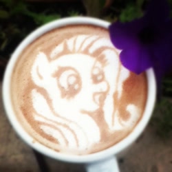 Size: 612x612 | Tagged: safe, artist:cappuccinofrosting, fluttershy, pegasus, pony, coffee, latte