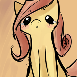 Size: 700x700 | Tagged: safe, artist:pyupew, fluttershy, pegasus, pony, chibi, crying, sketch