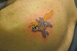 Size: 2144x1424 | Tagged: safe, artist:rabbi-tom, derpy hooves, pegasus, pony, female, mare, tattoo