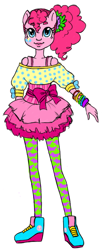 Size: 300x699 | Tagged: safe, pinkie pie, equestria girls, female, humanized, pink hair, redesign, solo