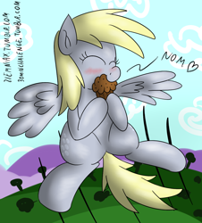 Size: 1086x1200 | Tagged: safe, artist:ziemniax, derpy hooves, pegasus, pony, 30 minute art challenge, female, mare, muffin, solo