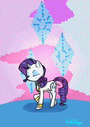 Size: 900x1273 | Tagged: safe, artist:voids-edge, rarity, pony, unicorn, clothes, female, horn, mare, solo, suit