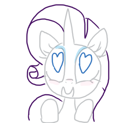 Size: 472x467 | Tagged: safe, artist:the weaver, rarity, pony, unicorn, happy, heart eyes, simple background, smiling, solo, white background, wingding eyes