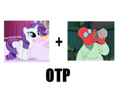 Size: 1058x758 | Tagged: safe, rarity, pony, unicorn, crack shipping, exploitable meme, futurama, otp, rariberg, shipping, zoidberg