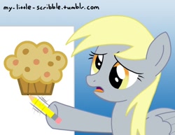 Size: 792x612 | Tagged: safe, artist:scribble, derpy hooves, pegasus, pony, 30 minute art challenge, female, mare, muffin