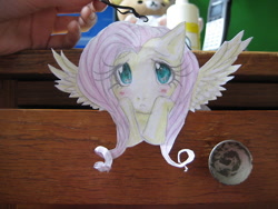 Size: 500x375 | Tagged: safe, fluttershy, pegasus, pony, female, mare, papercraft, photo, solo, spread wings, wings