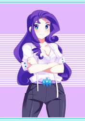 Size: 600x848 | Tagged: safe, artist:r0cket-cat, rarity, clothes, female, humanized, solo