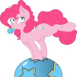 Size: 5000x4972 | Tagged: safe, artist:joey darkmeat, artist:subject-241, pinkie pie, earth pony, pony, absurd resolution, ball, party horn, solo