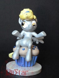 Size: 750x1000 | Tagged: safe, derpy hooves, pegasus, pony, alternate hairstyle, awesome, custom, ebay, female, mare, muffin, sculpture, shrug