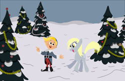 Size: 9260x6000 | Tagged: safe, artist:cooltomorrowkid, derpy hooves, elf, pegasus, pony, absurd resolution, christmas, crossover, female, hermey, mare, rudolph the red nosed reindeer