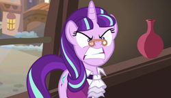 Size: 1280x738 | Tagged: safe, screencap, snowfall frost, starlight glimmer, pony, unicorn, a hearth's warming tail, angry, faic, female, gritted teeth, mare, ragelight glimmer, snowfall fury, solo