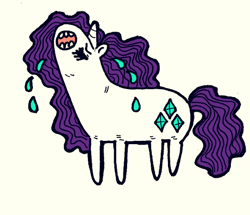 Size: 600x516 | Tagged: safe, artist:kicksatanout, rarity, pony, unicorn, alternate hairstyle, crying, solo