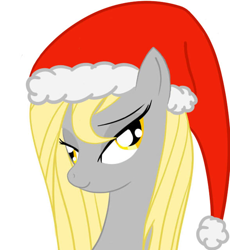 Size: 588x640 | Tagged: safe, artist:sirshiggydiggy, derpy hooves, pegasus, pony, bedroom eyes, female, hat, mare, recolor, santa hat, solo