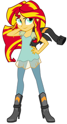 Size: 2265x4151 | Tagged: safe, artist:alicornoverlord, sunset shimmer, equestria girls, friendship games, .ai available, .svg available, absurd resolution, clothes, hand on hip, leather jacket, simple background, solo, transparent background, vector