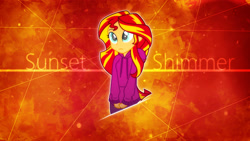 Size: 2560x1440 | Tagged: safe, artist:germanmcpictures, sunset shimmer, equestria girls, solo, wallpaper