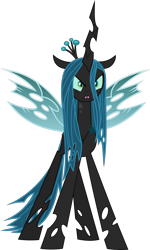 Size: 1092x1822 | Tagged: safe, artist:frownfactory, queen chrysalis, changeling, changeling queen, the mean 6, .svg available, angry, crown, female, horn, jewelry, regalia, simple background, solo, svg, transparent background, vector, wings