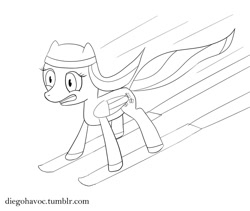 Size: 887x750 | Tagged: safe, artist:diego havoc, fluttershy, pegasus, pony, 30 minute art challenge, female, mare, skiing